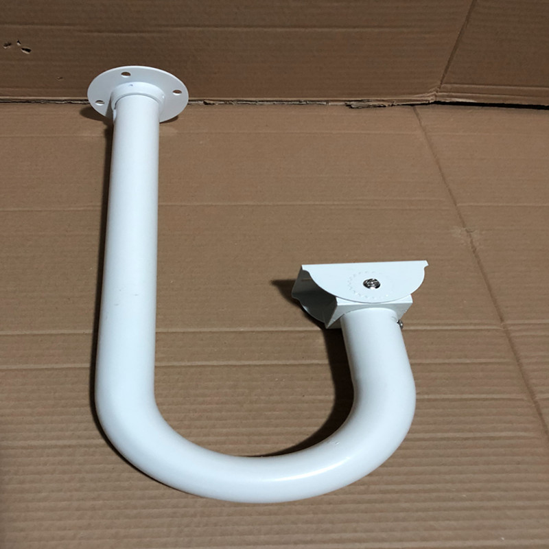 新品监控支架U型吊装摄像机探头配件铝合金挂式内出线Z弯型摄像头图片