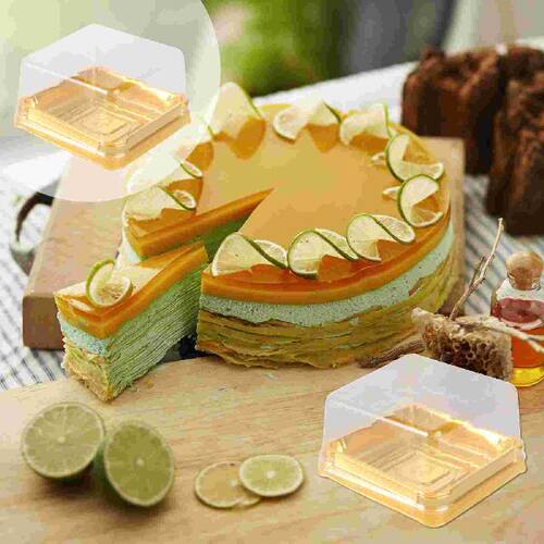 新品50pcs Plastic Square MooAn Cake Boxes Egg-Yolk Puff