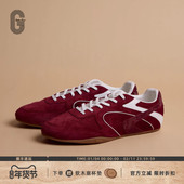 GLITTER 赛车薄底鞋 FOCUS复古安哥拉红德训鞋 女新年红休闲板鞋