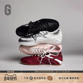 FOCUS孙乐言同款 薄底鞋 女麂皮运动休闲鞋 GLITTER 复古芭蕾德训鞋