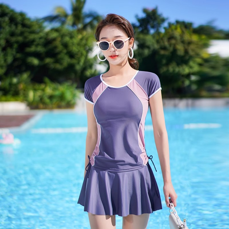 游泳衣女士2025新款爆款保守分体微胖女孩遮肉显瘦大码泡温泉泳装