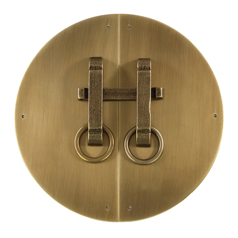 极速中式家俱柜门仿古纯铜u圆光拉手复古柜子圆形门把手收纳柜五