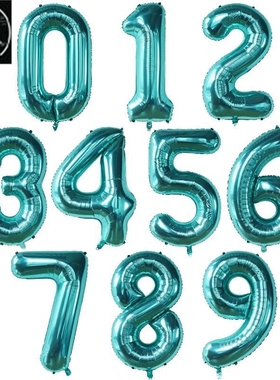 极速40Inch Big Foil Birthday BallDoons Blue Helium Number Ba
