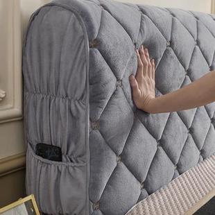 极速纯色加厚全棉床头罩布艺床头套皮床防尘罩保护V套夹棉木板床