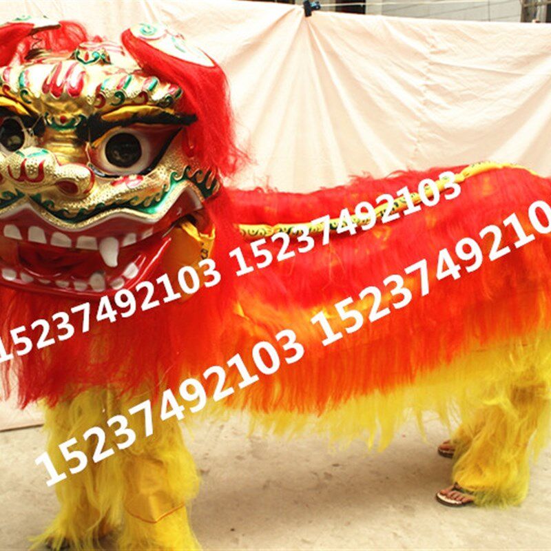 新品双人舞狮子道具n醒狮狮头套舞龙舞狮道具道具狮子皮南狮北狮
