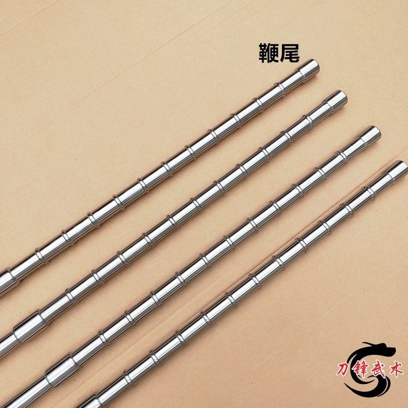 新品不锈钢竹节j鞭武术钢鞭健身防身打神鞭纯一体实心硬鞭十三节