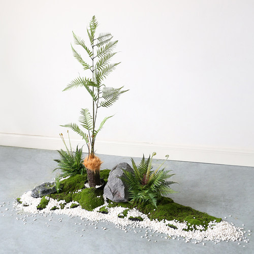 新品仿真猴头蕨绿植造景室内x假树摆件门店橱窗仿生植物草坪装饰