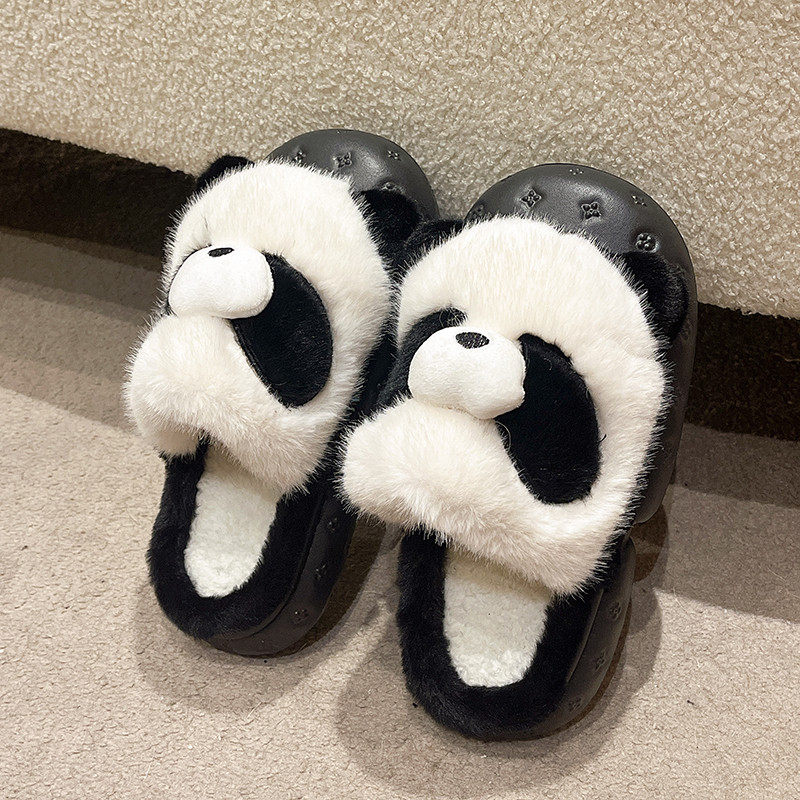 极速日本GP棉拖鞋女士q冬季2023年新款室内家居熊猫加绒包头毛毛,女鞋,毛毛鞋,淘宝优惠券,粉丝福利购,淘宝优惠卷