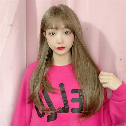 极速Wigs Ladies Matte Silk WIGS Hair Tail VolumRe Wig Air Ba