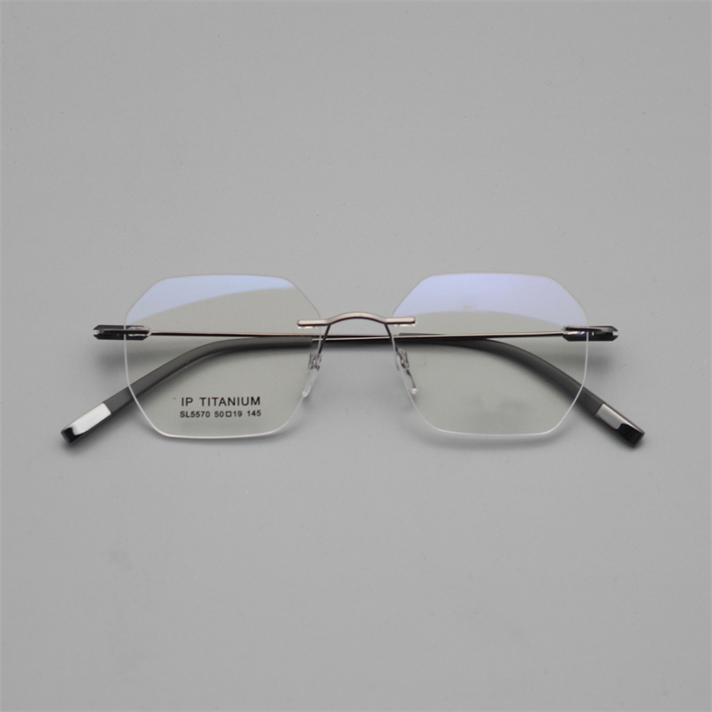 老铁男女通用无框纯钛无螺丝眼镜