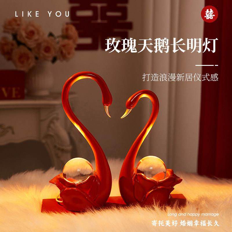 结婚礼物新婚送新人新娘陪嫁女方高档实用闺蜜高级长明灯一对摆件
