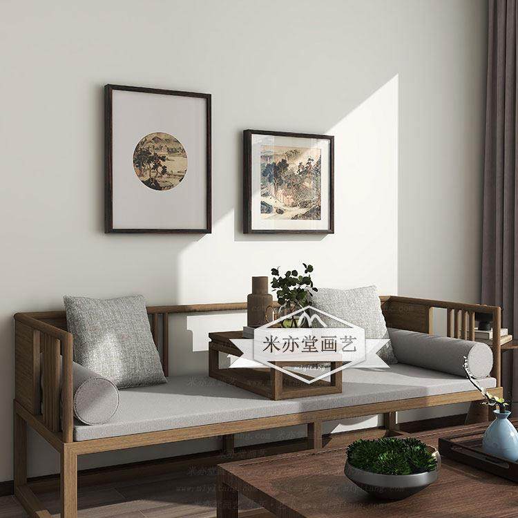米亦堂x文征 征明 桃源问津图山水字画 画宣纸已裱玄关新中式圆角