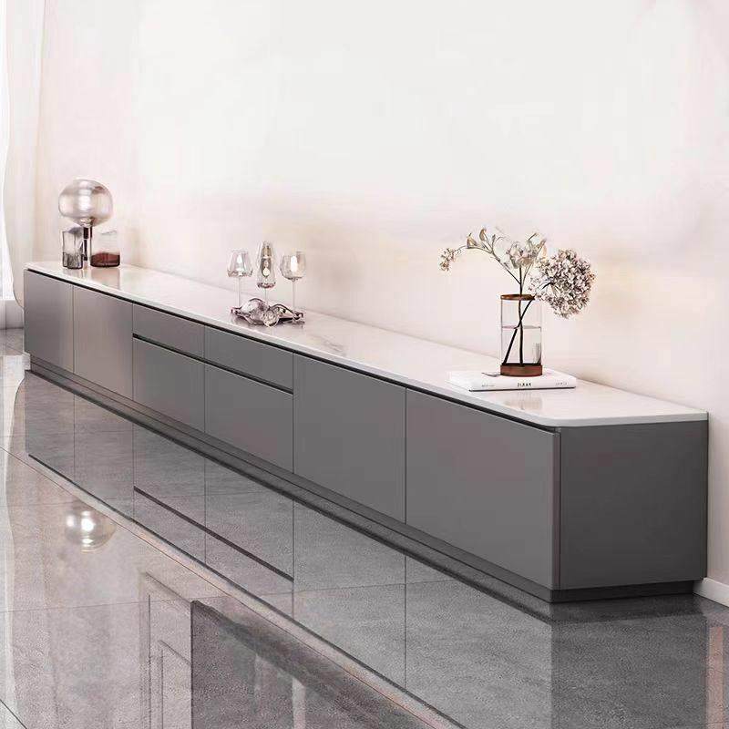 实木电视柜岩板客厅家用落地2025新款收纳柜简约现代高款45电视柜