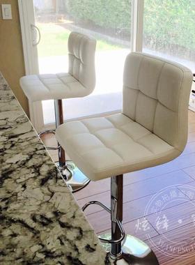 欧式吧台椅升降椅旋转椅美容凳子美甲椅子靠背椅化妆椅子现代简约