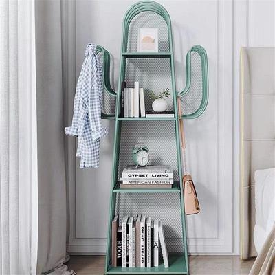 北欧仙人掌书架客厅卧室置物架落地多层儿童收纳架床头书柜小型