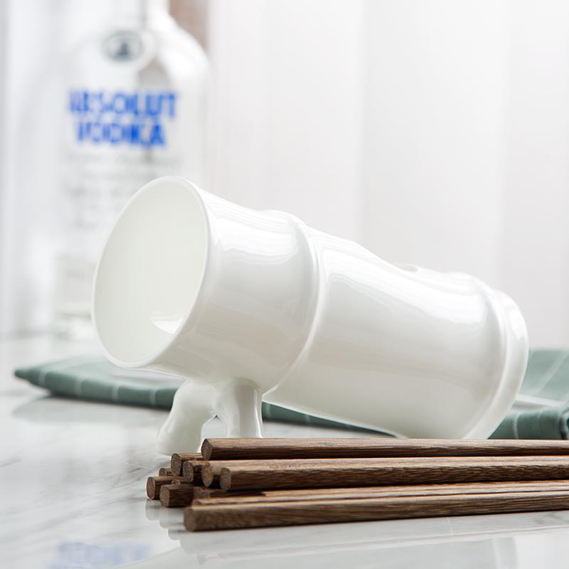 瓷秀源骨瓷沥水筷子架陶瓷置物架筷笼多功能厨房餐具收纳架筷子筒