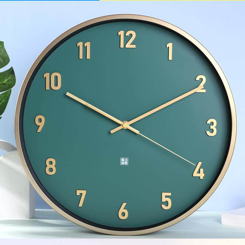 3D立体轻奢现代大气简约家用时钟静音挂墙钟表北欧挂钟客厅新中式