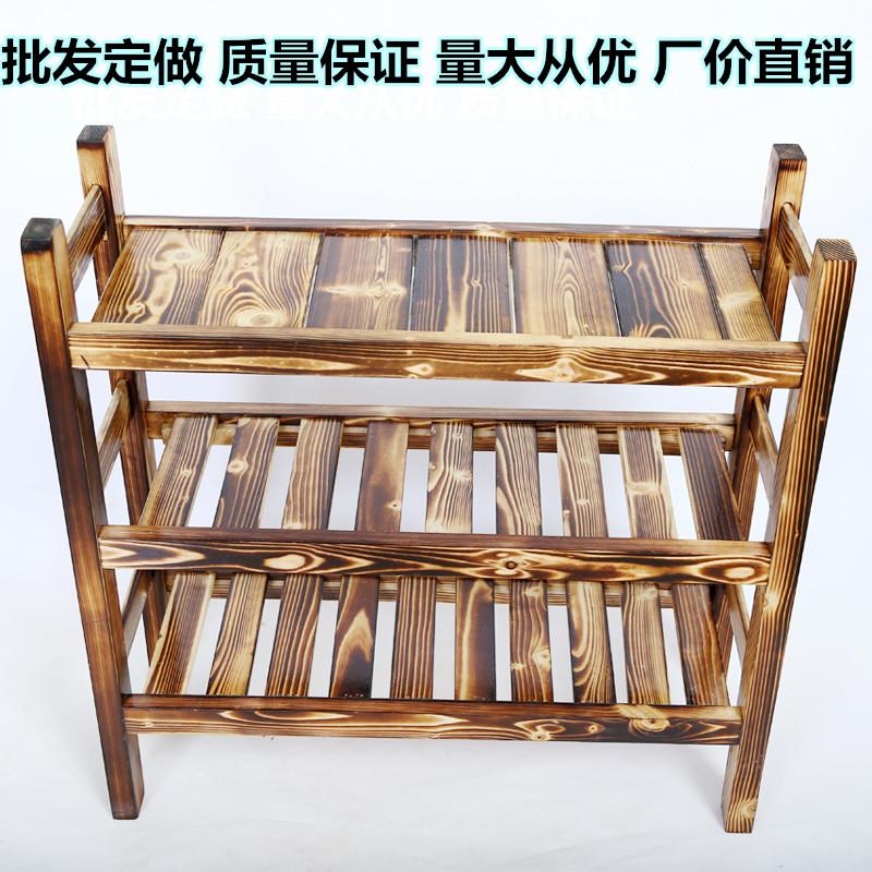 火锅店菜架实木蔬菜架子碳化火烧木置物架多层烧烤架酒店放菜架子