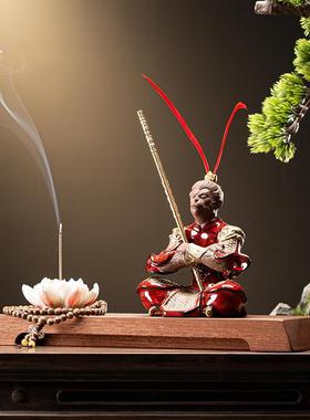 九造陶瓷美猴王孙悟空装饰中式办公室客厅入口搏击胜佛禅宗装饰