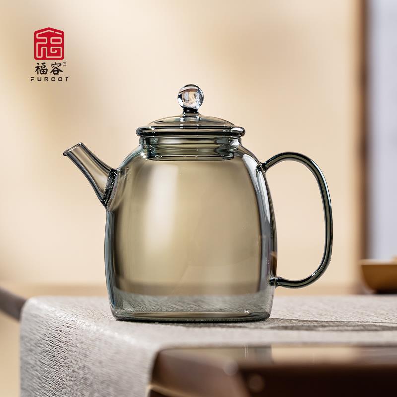 福容秦钟壶小茶壶围炉煮茶高硼硅玻璃耐高温茶具办公室过滤泡茶壶