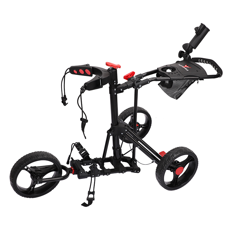 速发高尔夫球包拉车 高档可折叠3轮球车手推车golf trolley带水壶
