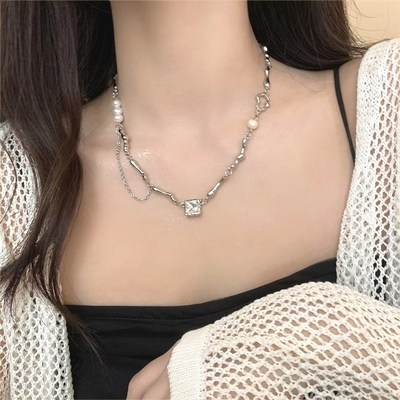 极速collarbone chain titanium steel doIes not fade accessori