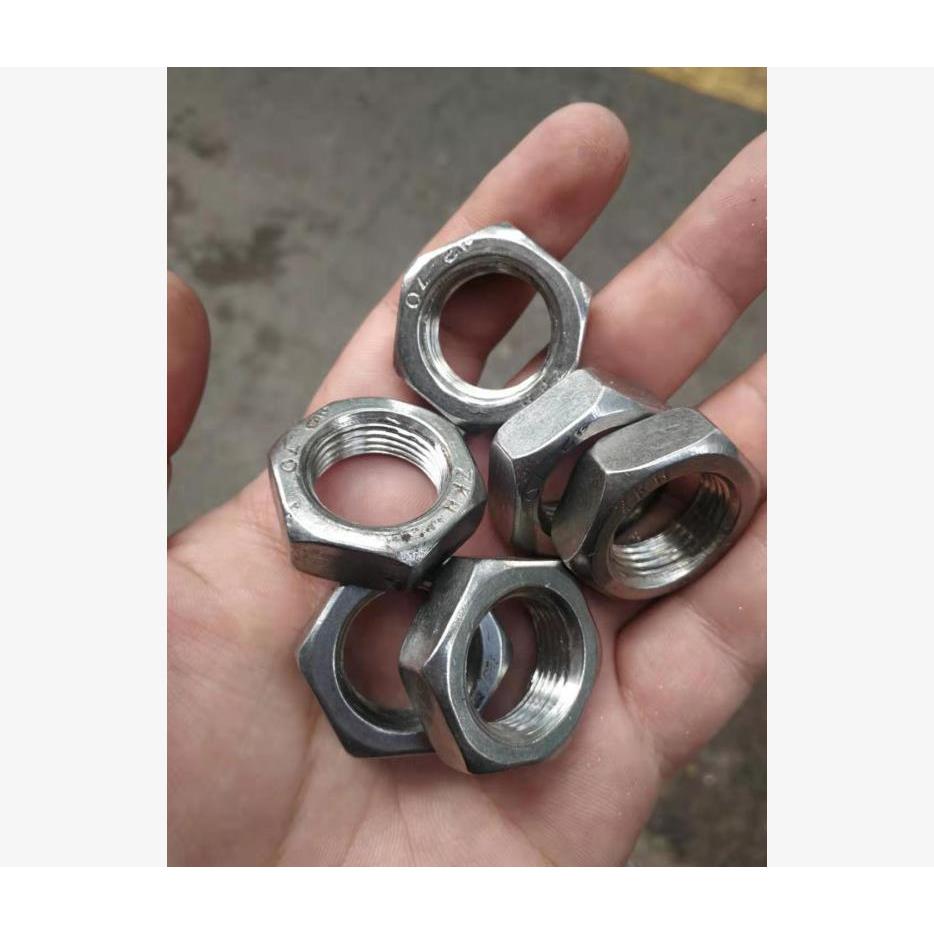 304不锈钢 GB6173 六角细牙薄螺母 M22x1.5 对边30 厚度5