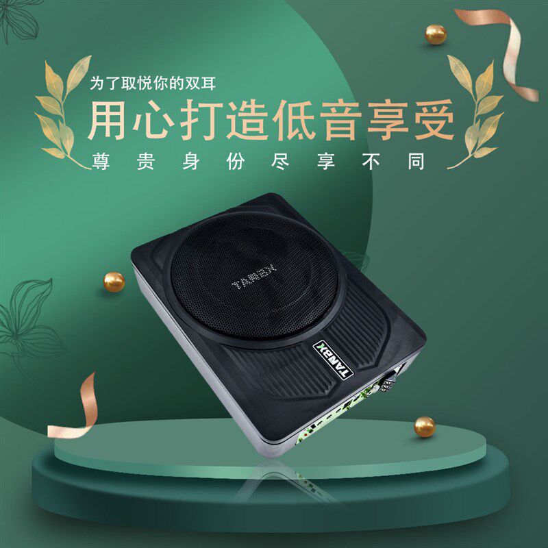 厂家热销10寸大功率超薄汽车低音炮12v纯低音 车载音响改装音箱