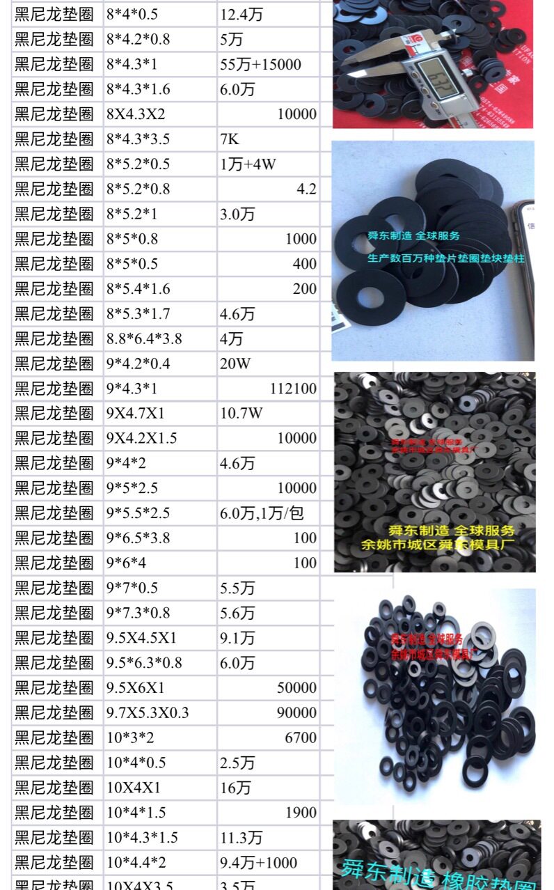 黑色尼龙垫圈 板手 扣环 挡圈