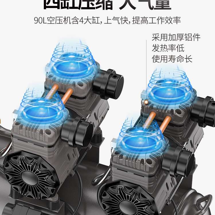 无油静音空压机220v小型气泵工业级高压空气压缩机便携木工打气泵