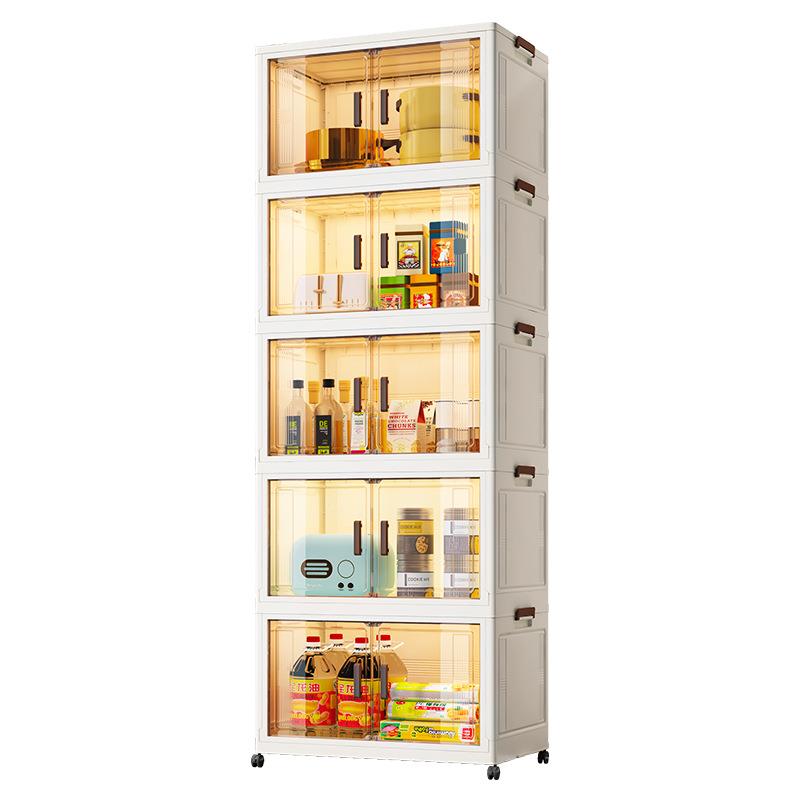 碗柜家用厨房收纳餐具柜餐边柜一体靠墙碗架置物架放碗多层储物柜