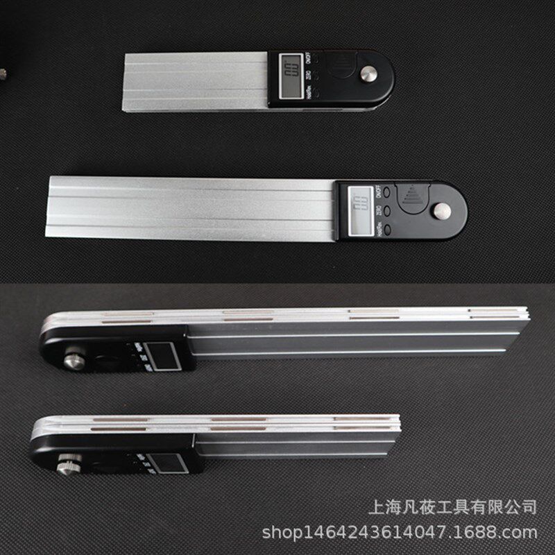 凡莜 铝合金电子数显角度尺 木工折尺 量角器 水平仪 坡度仪 带磁