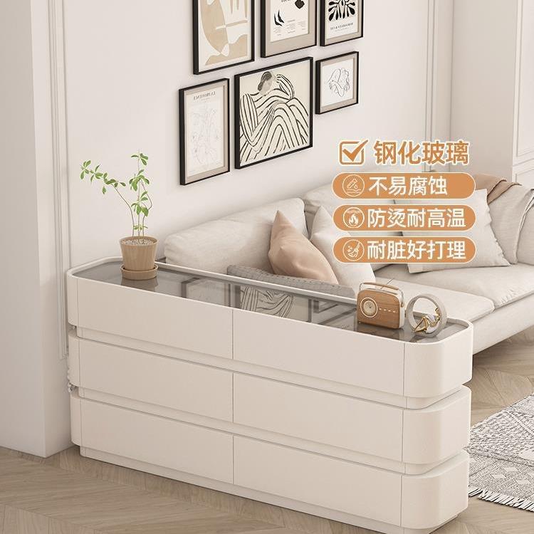 奶油风矮柜隔断客厅柜创意斗柜储物柜入户玄关装饰柜沙发边柜新款