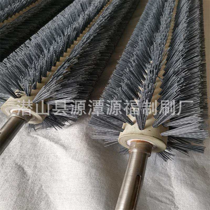 工业洗蛋机毛刷辊灰色磨料丝鸭蛋清洗刷辊耐磨白色尼龙丝半圆毛刷