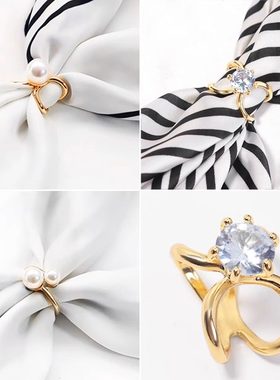 丝巾扣A1pq808-丝巾扣两用优雅简约精致女三环新款配饰披肩百搭时