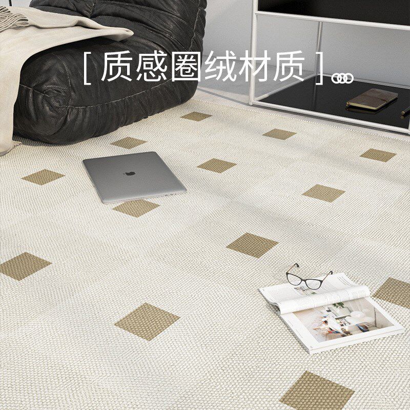 速发棋石公寓客厅地毯奢室法式轻卧复古黑盘沙发茶几衣帽间地垫复