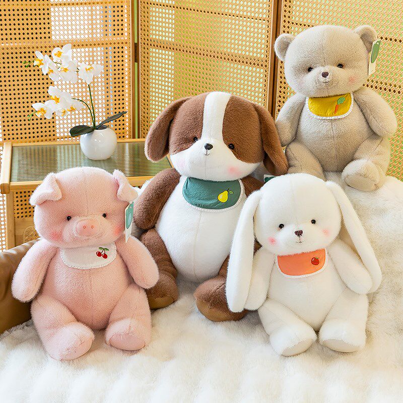 速发逗趣小子呆兔搭猪萌子七夕情人节情侣闺蜜布娃娃