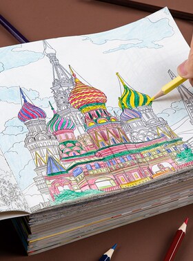 速发填秘花园涂色书儿童宝宝神色以6岁本上8学生绘画手绘本成人解