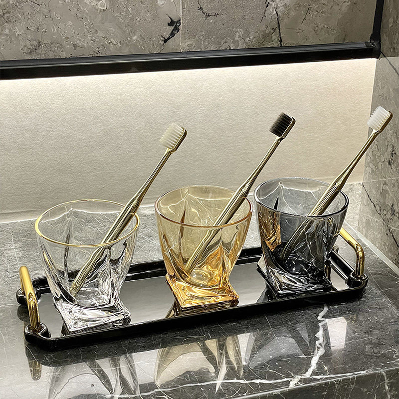 速发高端玻璃漱口刷高级感款杯牙创轻奢牙具杯杯意牙缸洗漱杯套装