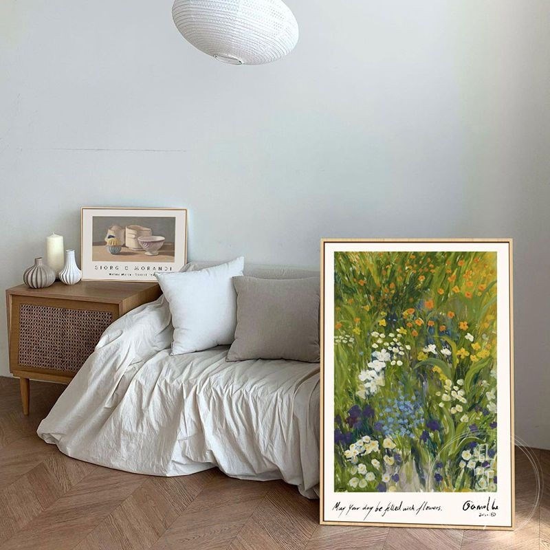 速发简约油画风绿植花卉挂画餐厅背景墙装饰厅走廊过道玄关客画