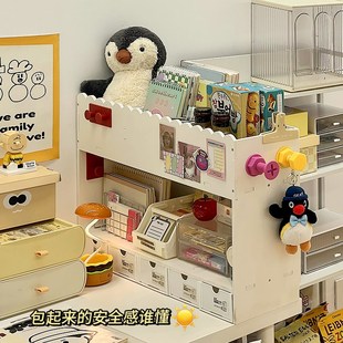 速发书桌侧边窄款增高置物书分层学架小架柜书生宿舍桌边收纳利用