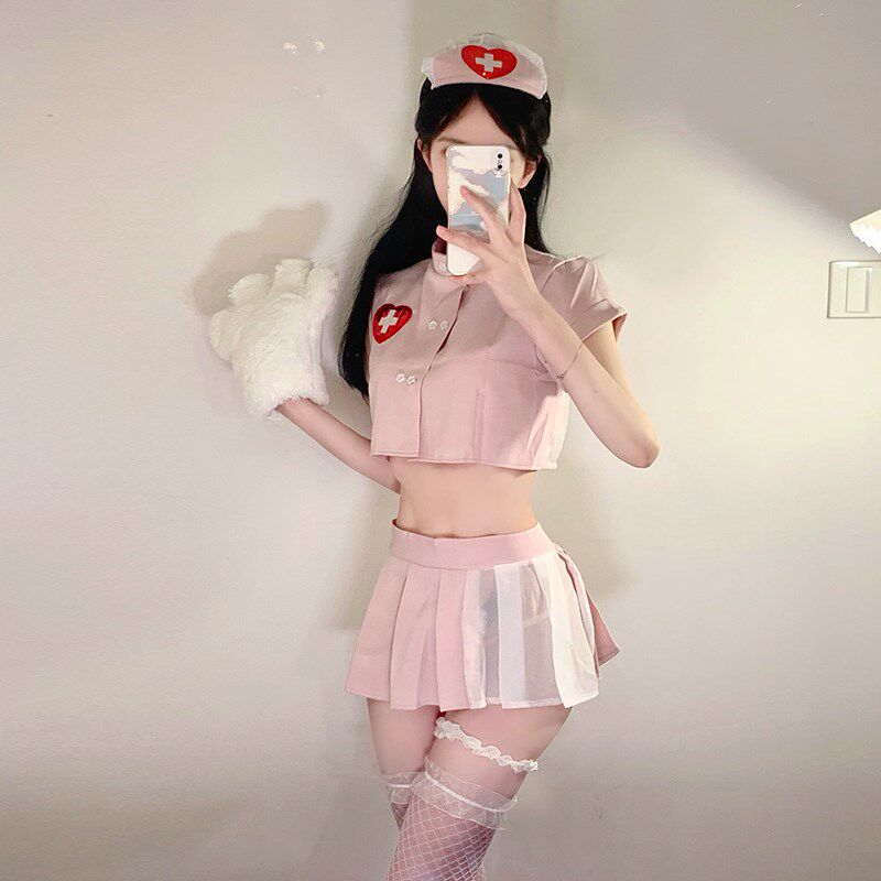 速发性感粉色护士服装p演纯欲制服套装夜场角医扮l色生秘书服