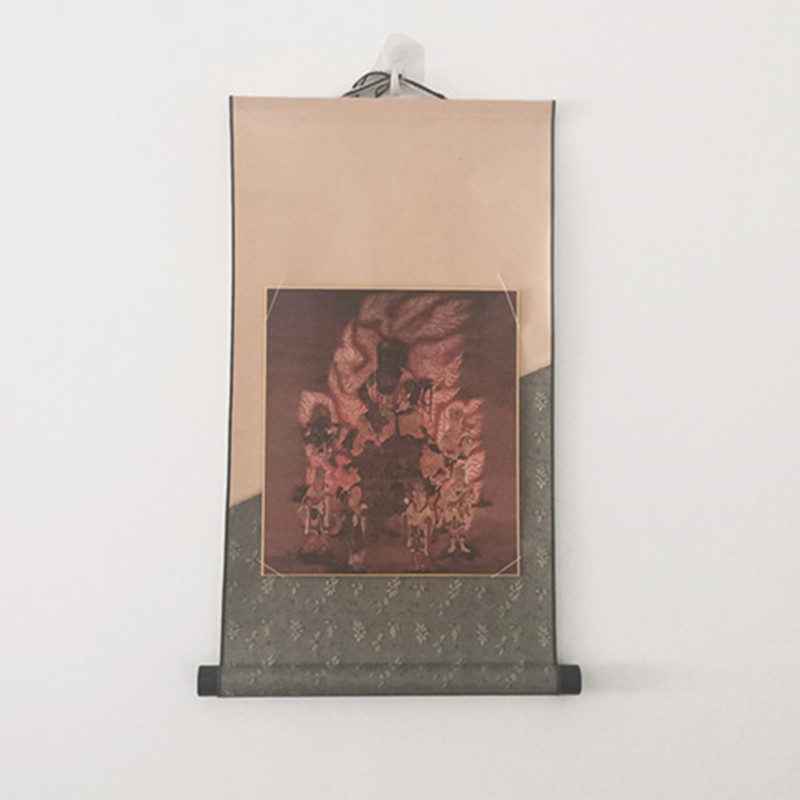 速发普门庵不动明王八大童子曼陀罗唐密色纸净化摆件装饰画