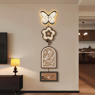 速发风电景免视墙装饰画壁灯客厅玄关挂画走廊过道壁画背打孔挂钟