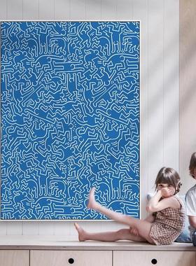 凯斯哈林Keith Haring客厅沙发背景墙落地装饰画餐厅卧室玄关挂画