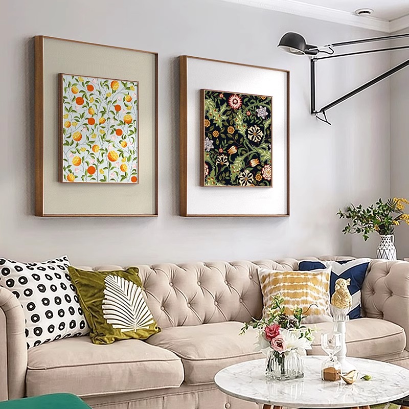美式乡村复古植物花卉客厅卧室装饰画田园风沙发背景挂画软装壁画图片