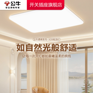 公牛吸顶灯全光谱客厅客厅主灯超薄灯具全屋2025新款 超亮客厅灯