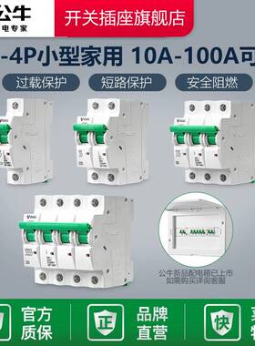 公牛空气开关官方旗舰店断路器空气开关家用闸1P2P/3P/4P63A/100A