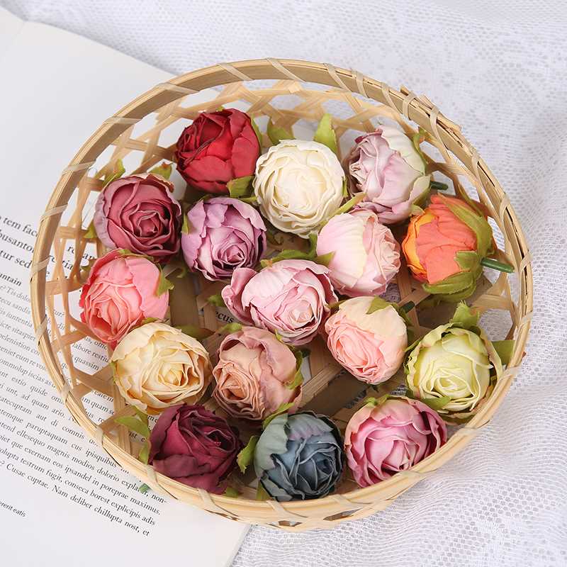 极速仿真复古焦边玫瑰花头 绢花假花 diyK手工材料 礼盒装饰 婚庆