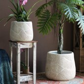 新品 复古创意镁泥花盆客厅室内圆形特大号盆绿植龟背Y竹琴叶榕盆